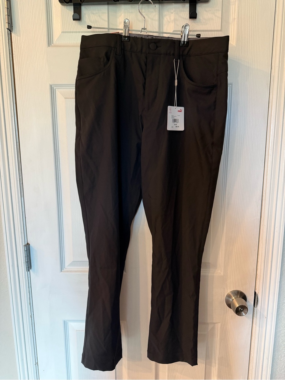 Puma Men's Black Dress Pants with Stretch Waist